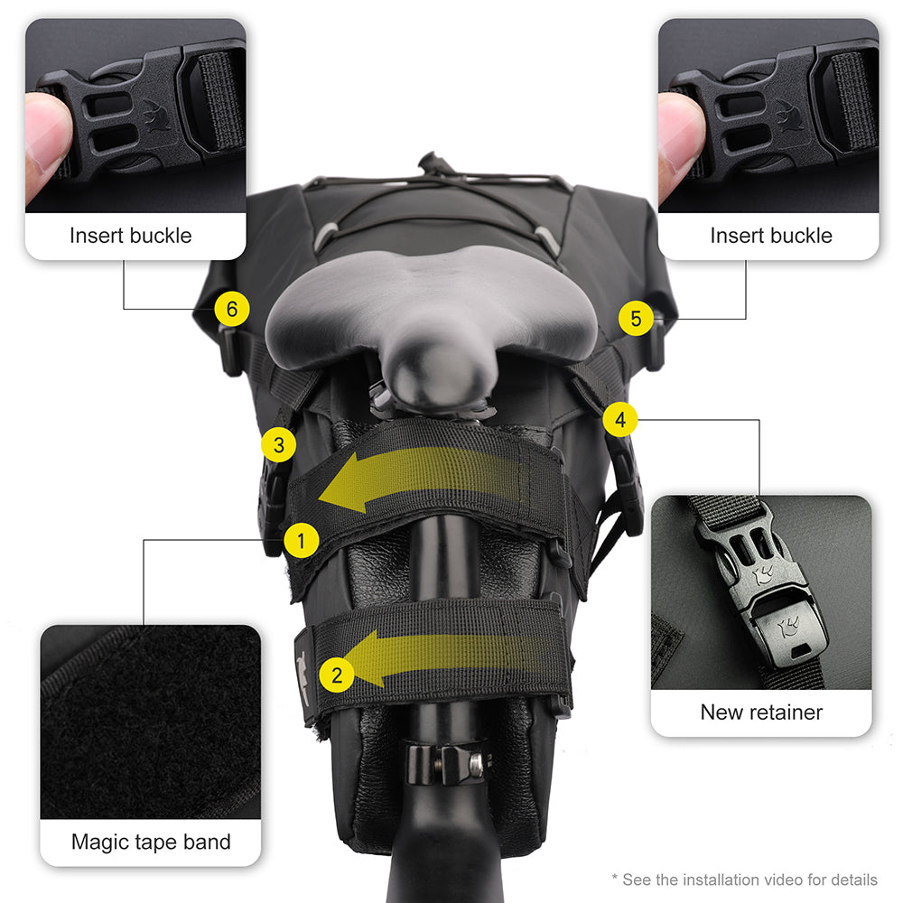 RHINOWALK RK5113 Bicycle Rear Bag 13L Waterproof PVC Polyester Bike Saddle Bag RHINOWALK RK5113 Bicycle Rear Bag 13L Waterproof PVC Polyester Bike Saddle Bag